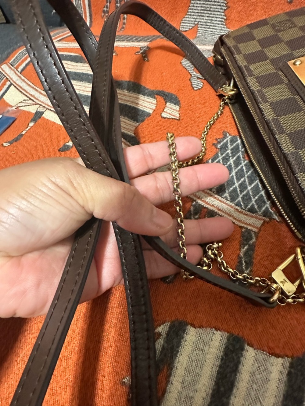 LOUIS VUITTON ❤️🌟DU3088 EVA 2-WAY DAMIER EBENE BAG ⭐️ - Picture 7 of 11